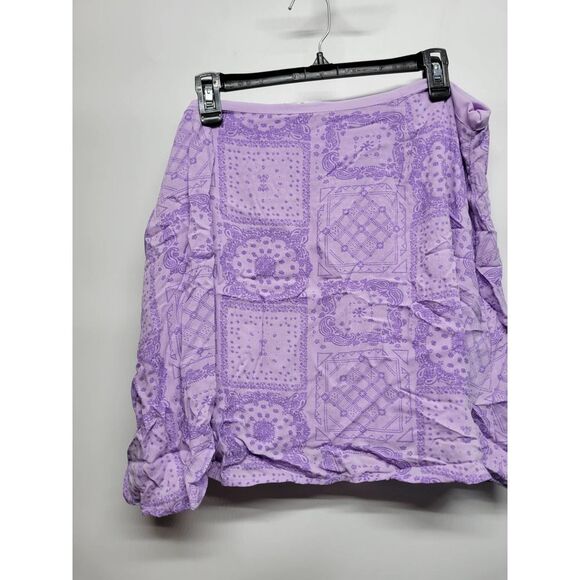 Nordstrom BP Women's 2X Purple Bandanna Mini Skirt - Picture 2 of 5